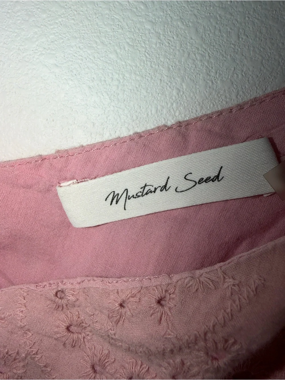 Mustard Seed Pink Eyelet Button-Front Camisole